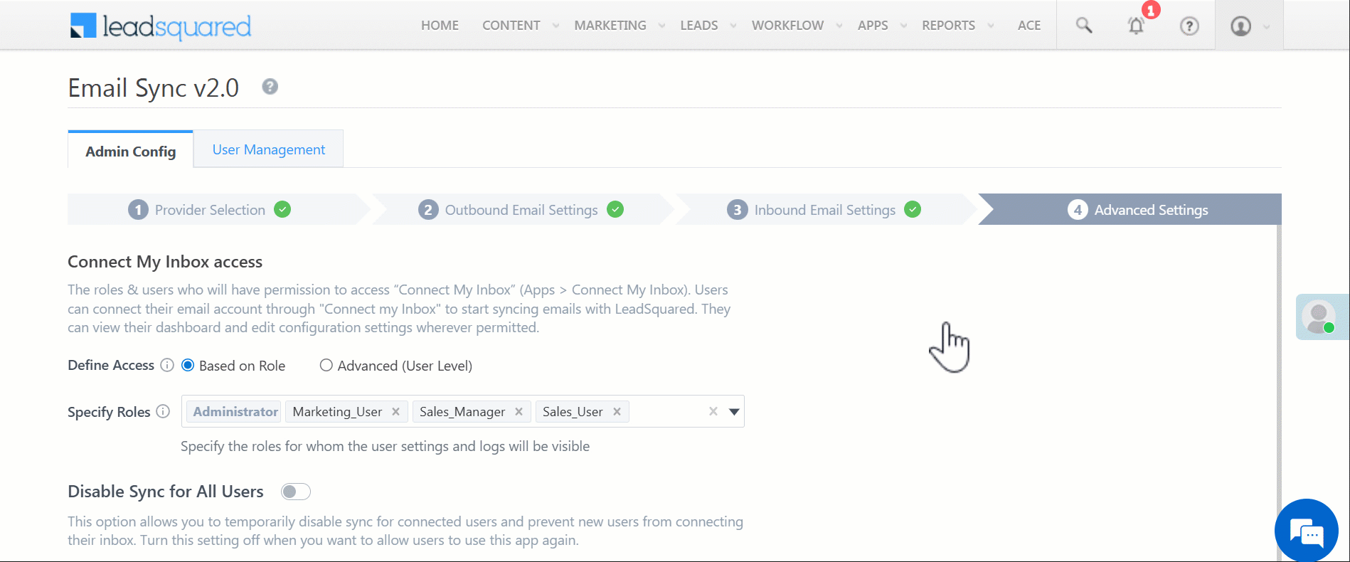 LeadSquared Email Sync