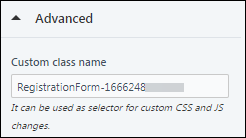 LSQ Widget custom class name