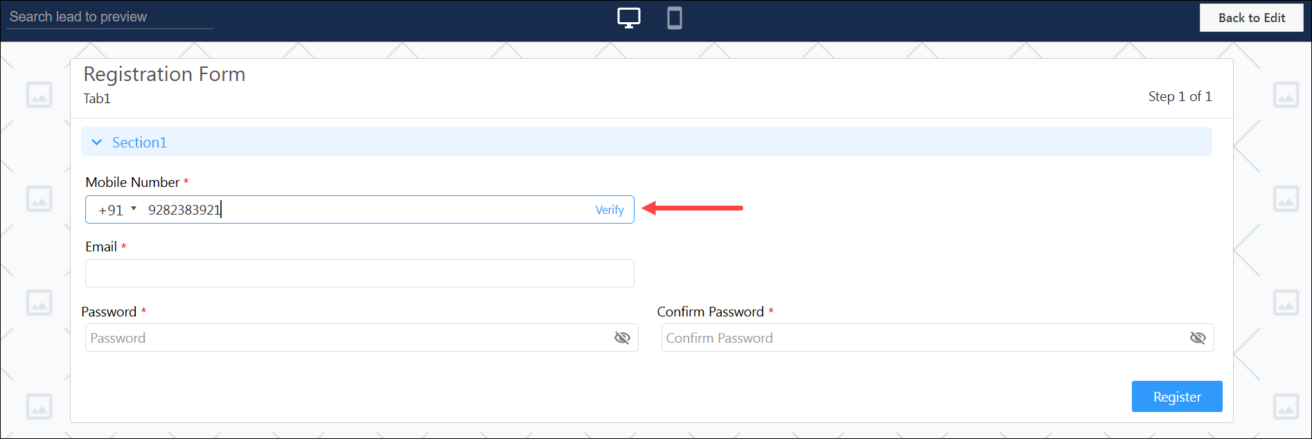 verify otp in preview