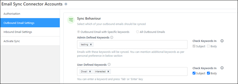 Email Sync Connector