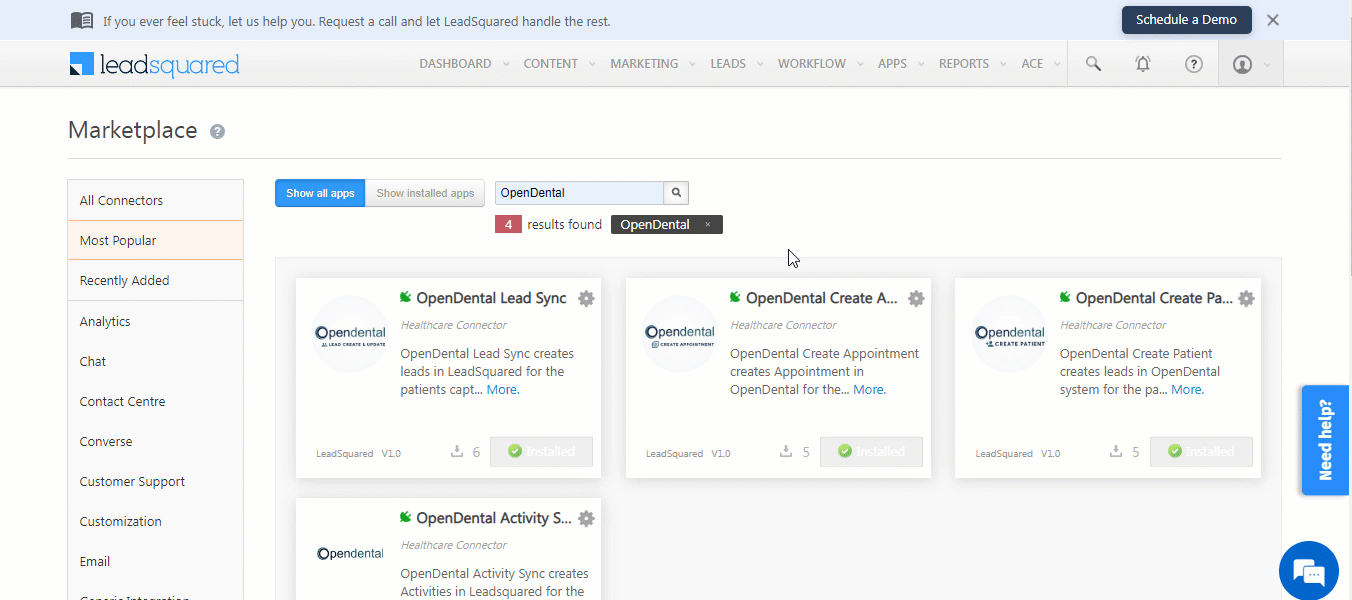 OpenDental integration with LeadSquared