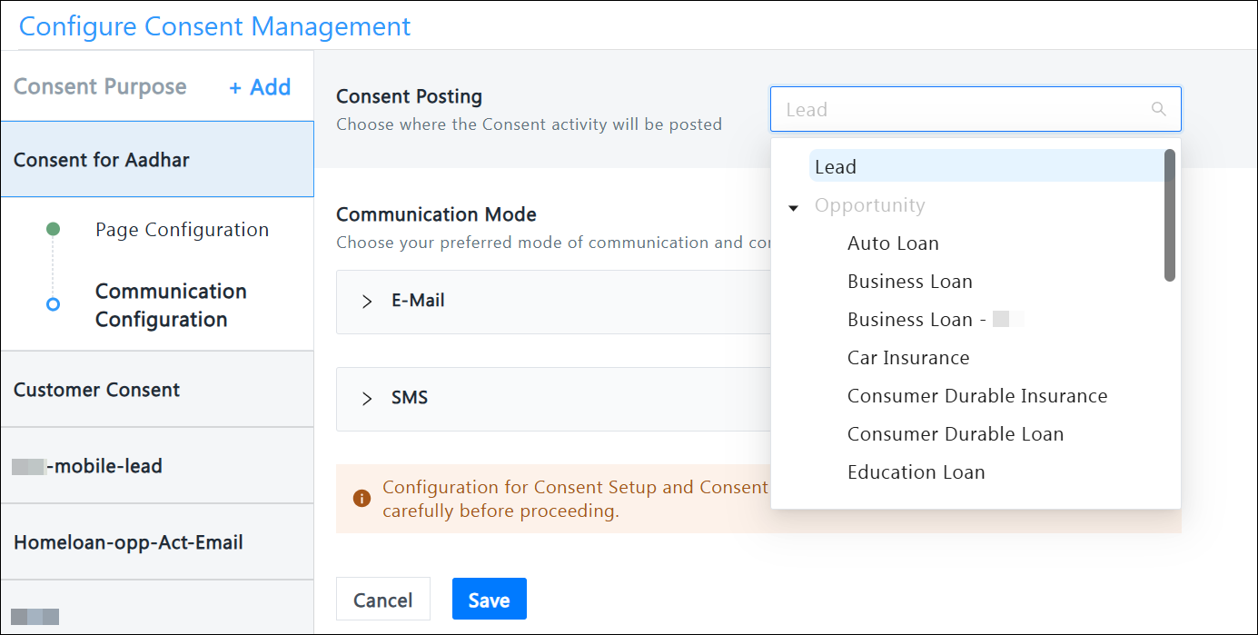 consent posting lead or opportunity