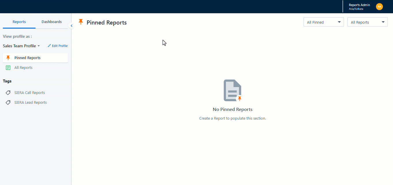 report management pin report dash 1