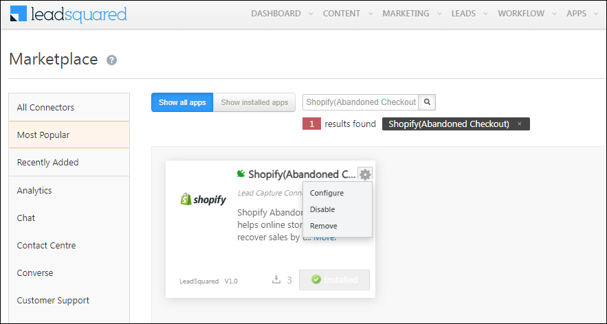 Shopify LeadSquared Integration