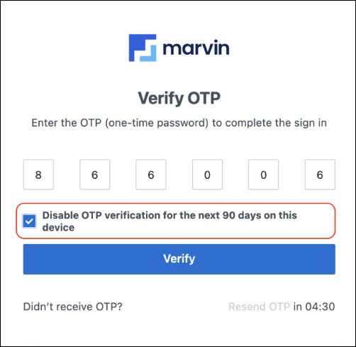 LeadSquared - otp verification in marvin