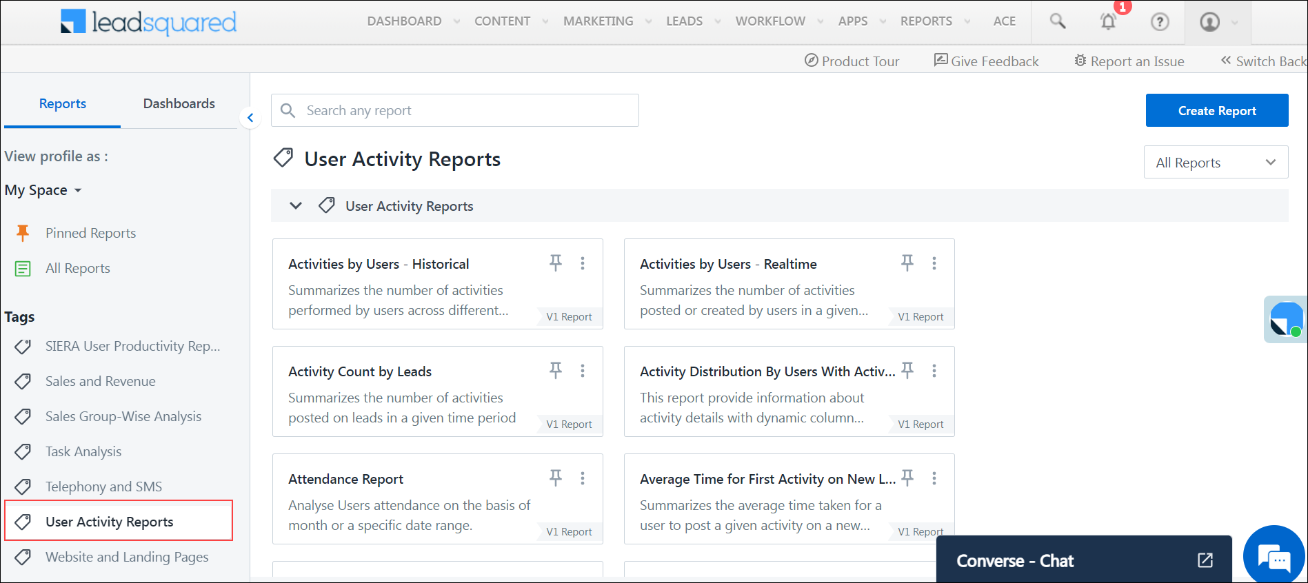 LeadSquared - User Activity Reports