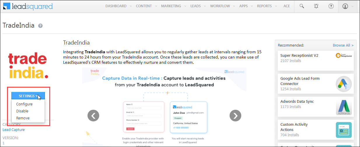 TradeIndia LeadSquared Integration