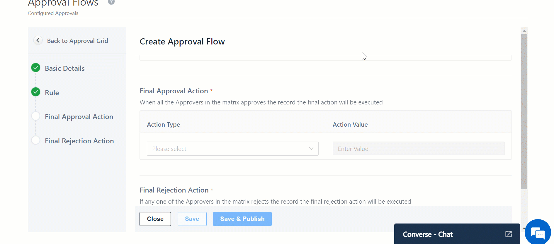 Approvals final action