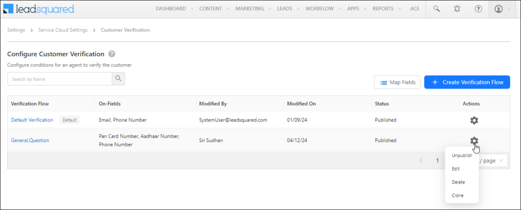 Customer Verification - LeadSquared Help and Support