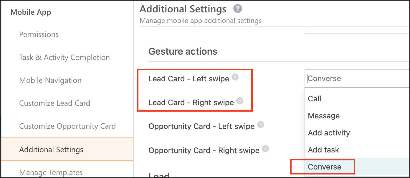 LeadSquared - Converse on Lead card swipe