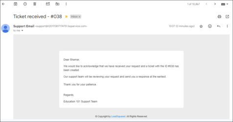 Mail Notification 250 Email Notifications - LeadSquared Help and Support