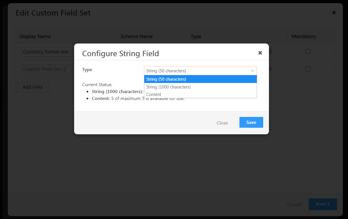 LeadSquared Custom Fields Sets