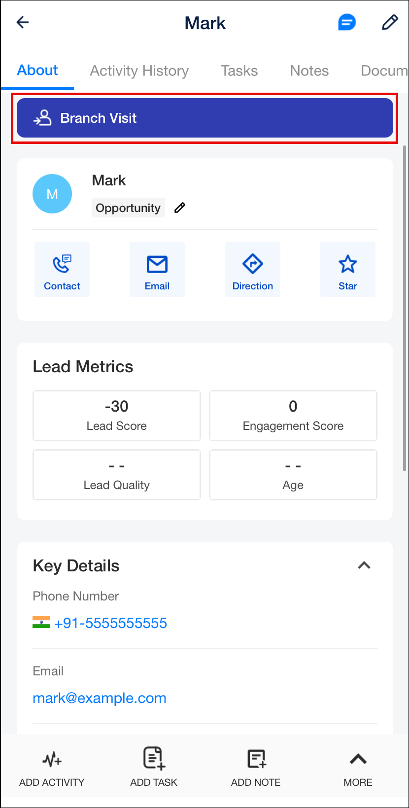 LeadSquared - lead level check in