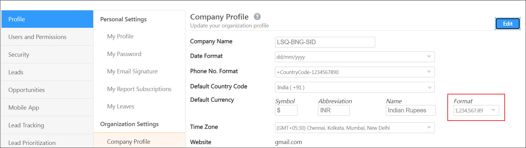 Leadsquared - Currency Format