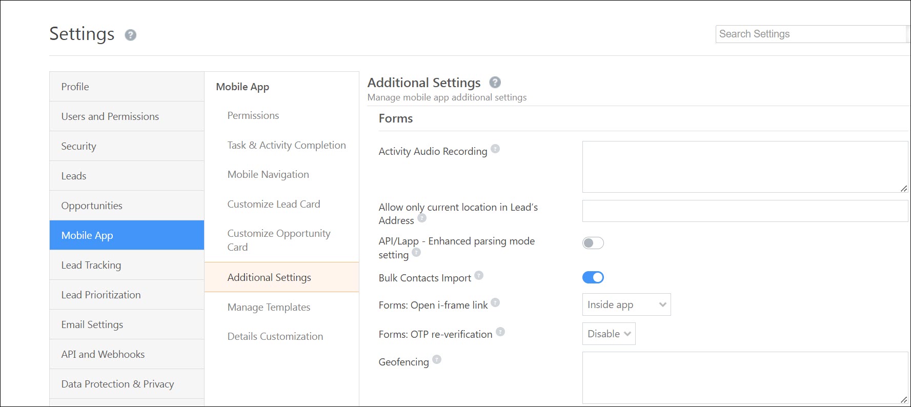 Leadsquared - Geofencing Setting