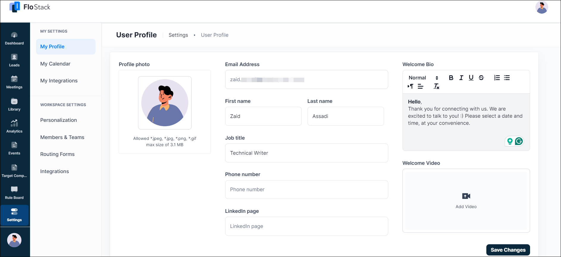 My profile