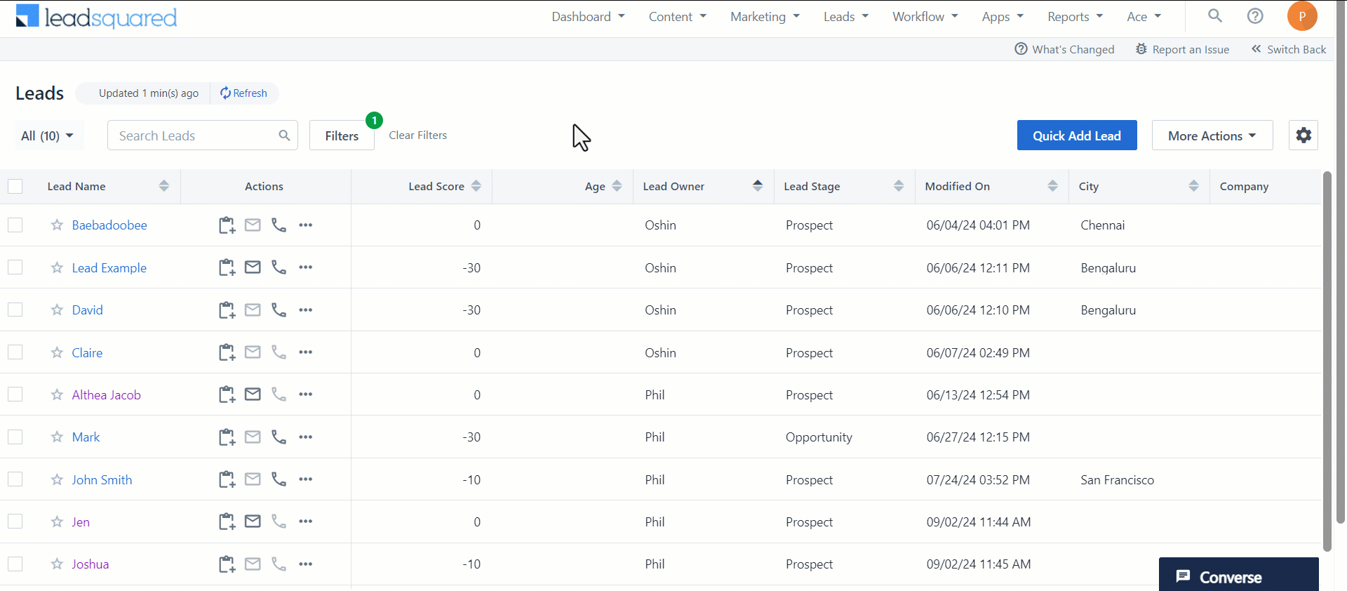 Leadsquared - Bulk Update Leads