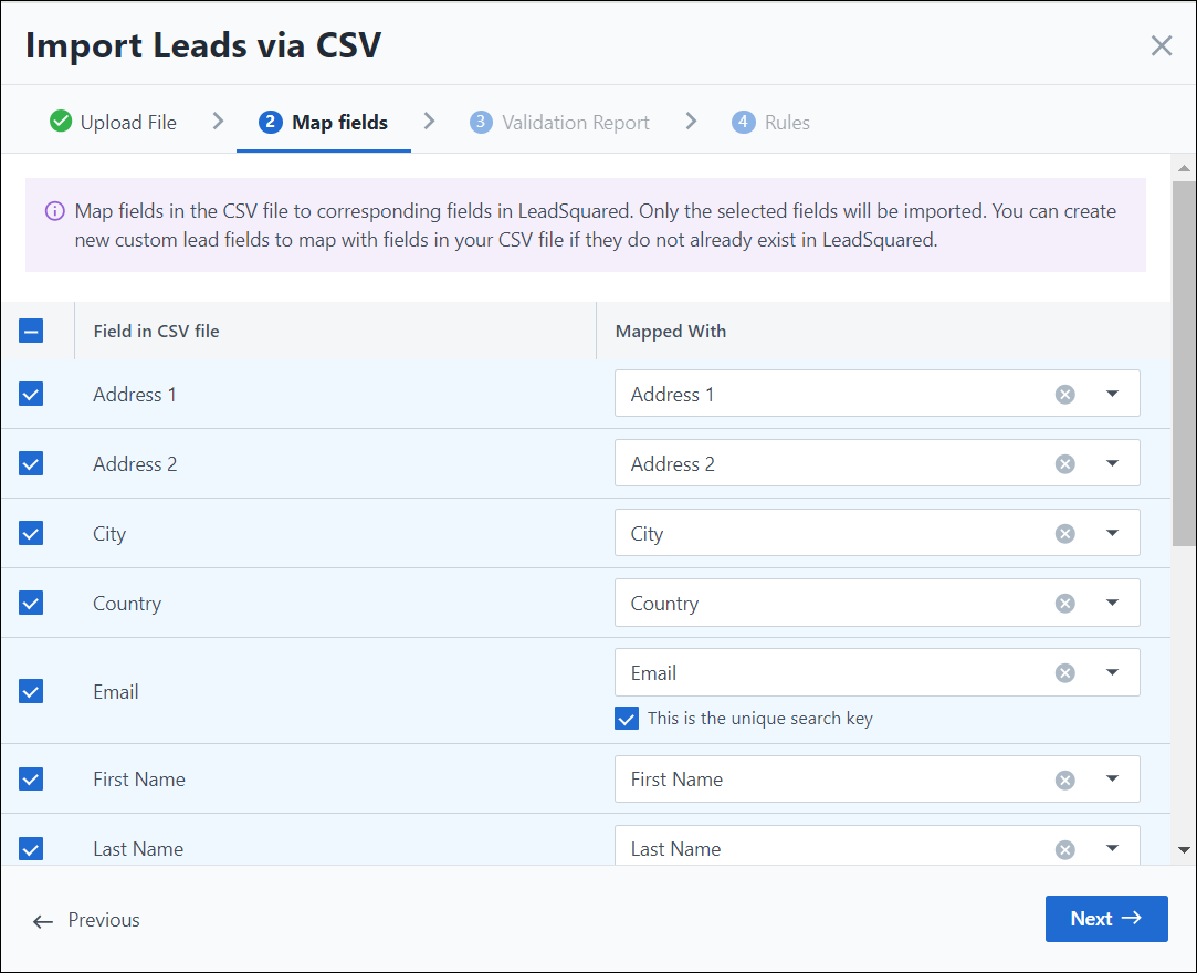 Leadsquared - Import Leads
