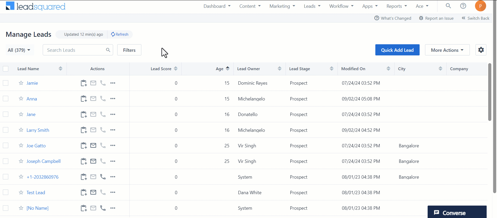 Leadsquared - Manage Leads