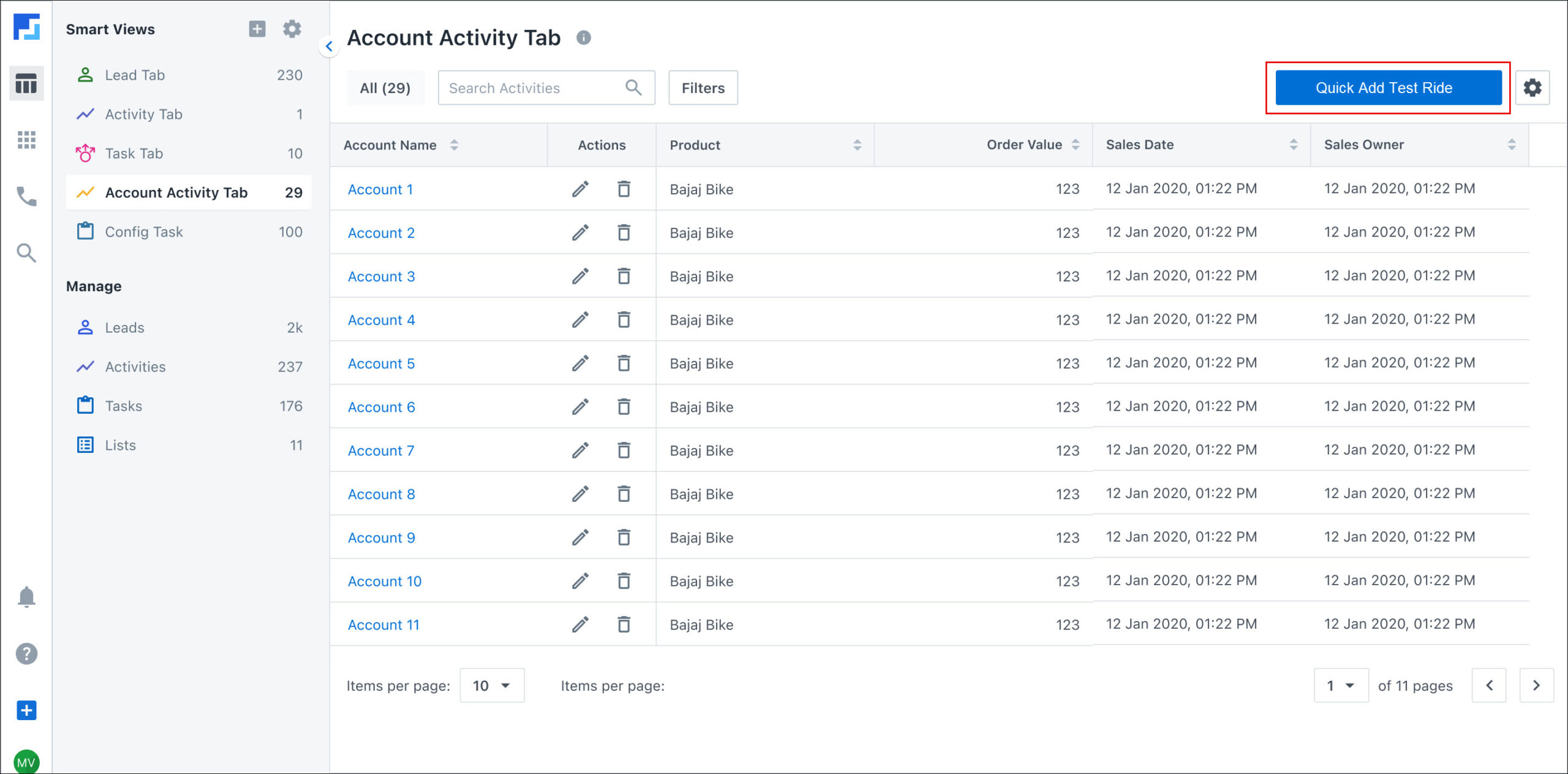 Leadsquared - Account Activity