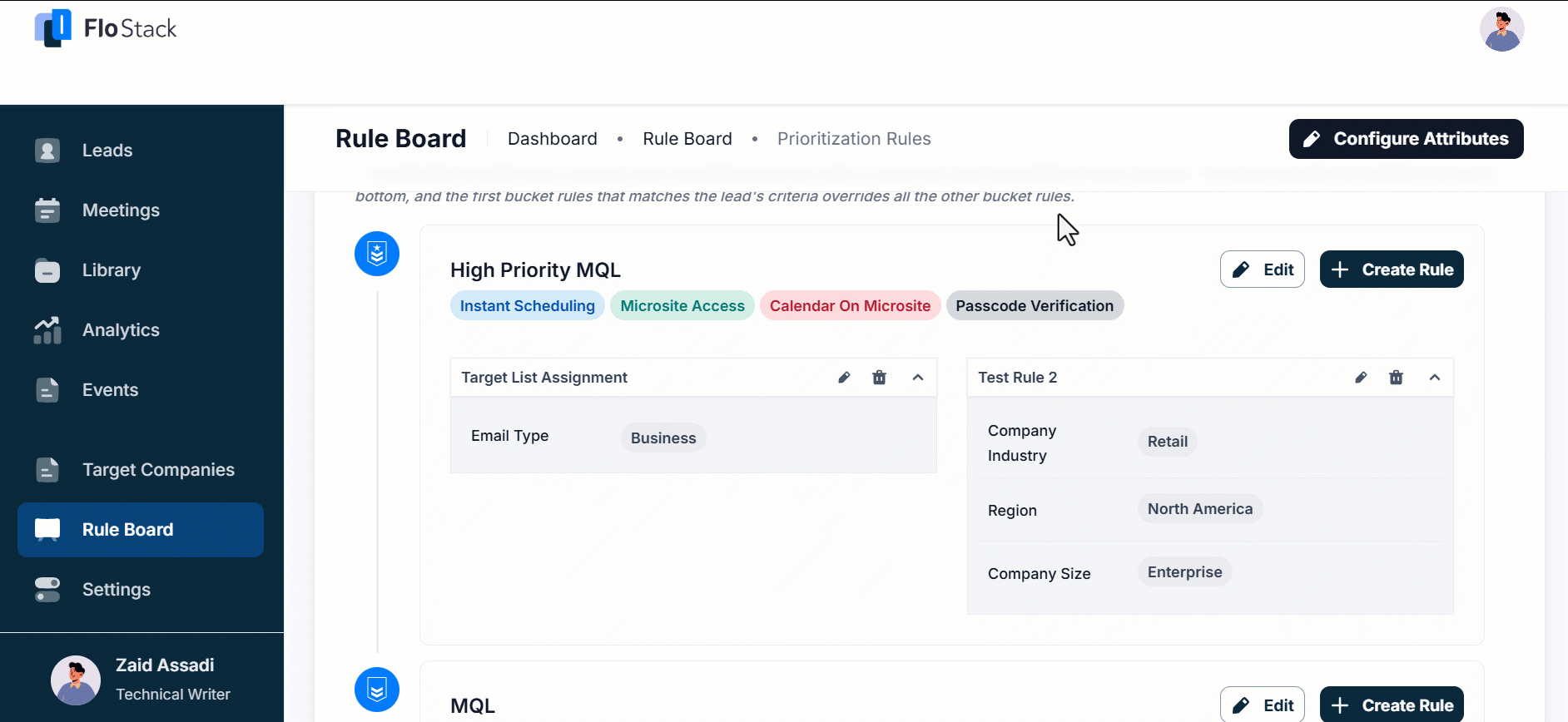add actions to prioritization buckets on flostack
