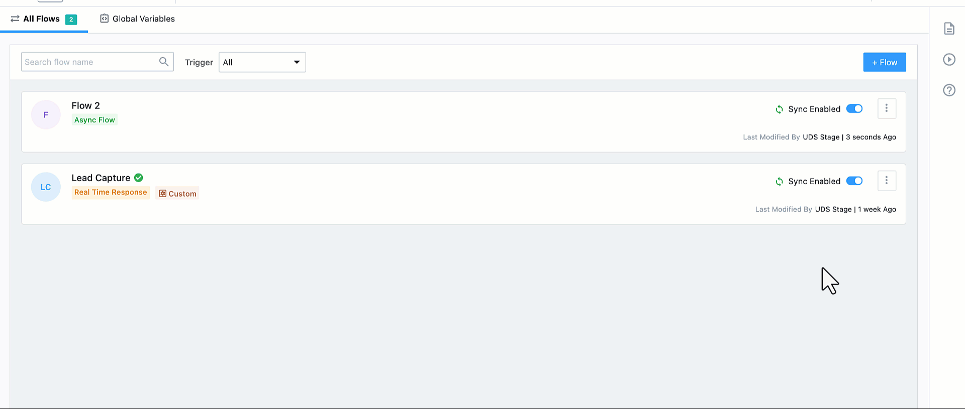 new advanced option on flow