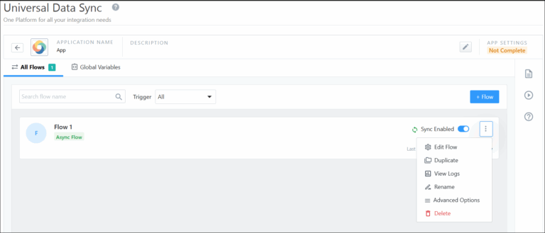 Universal Data Sync (UDS) - Create a Data Flow - Help & Support