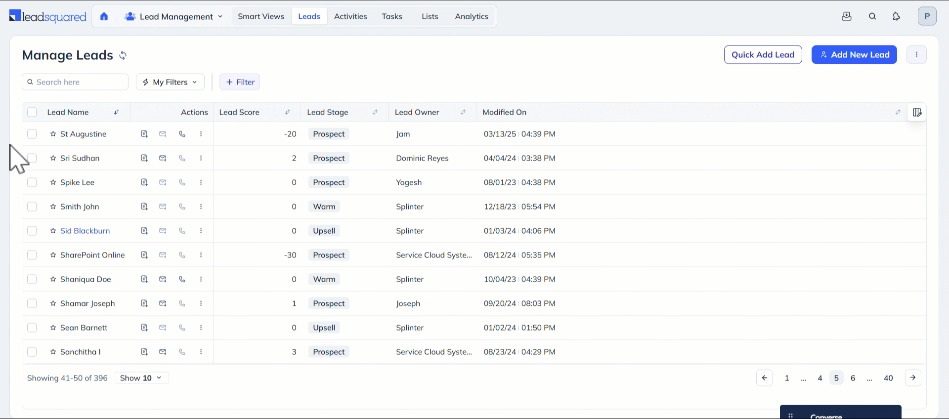 Leadsquared - App Tabs