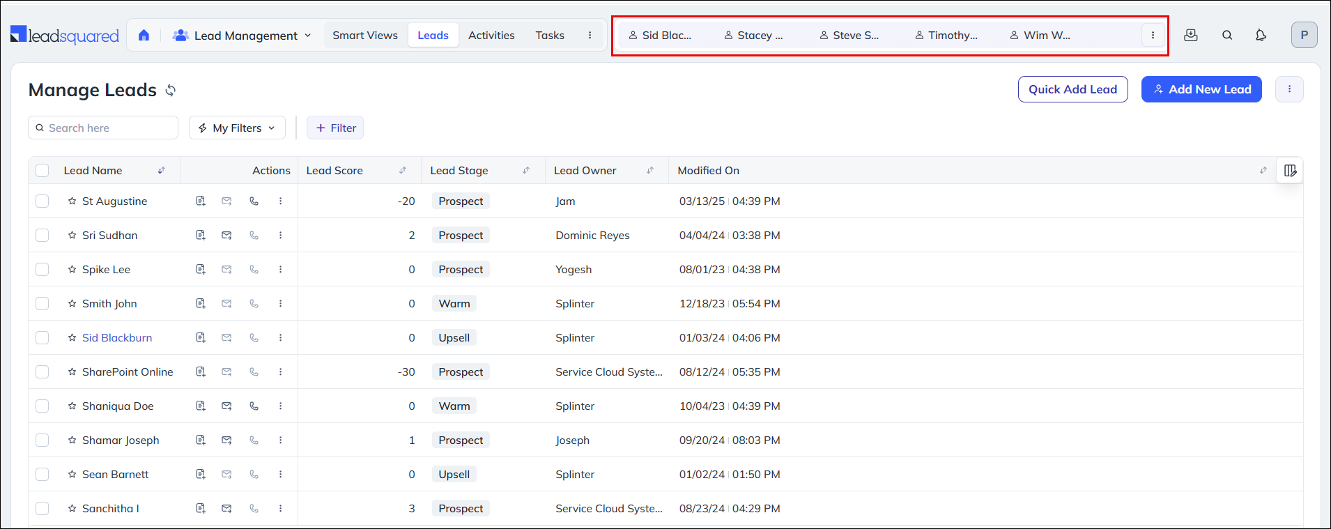 Leadsquared - App Tabs