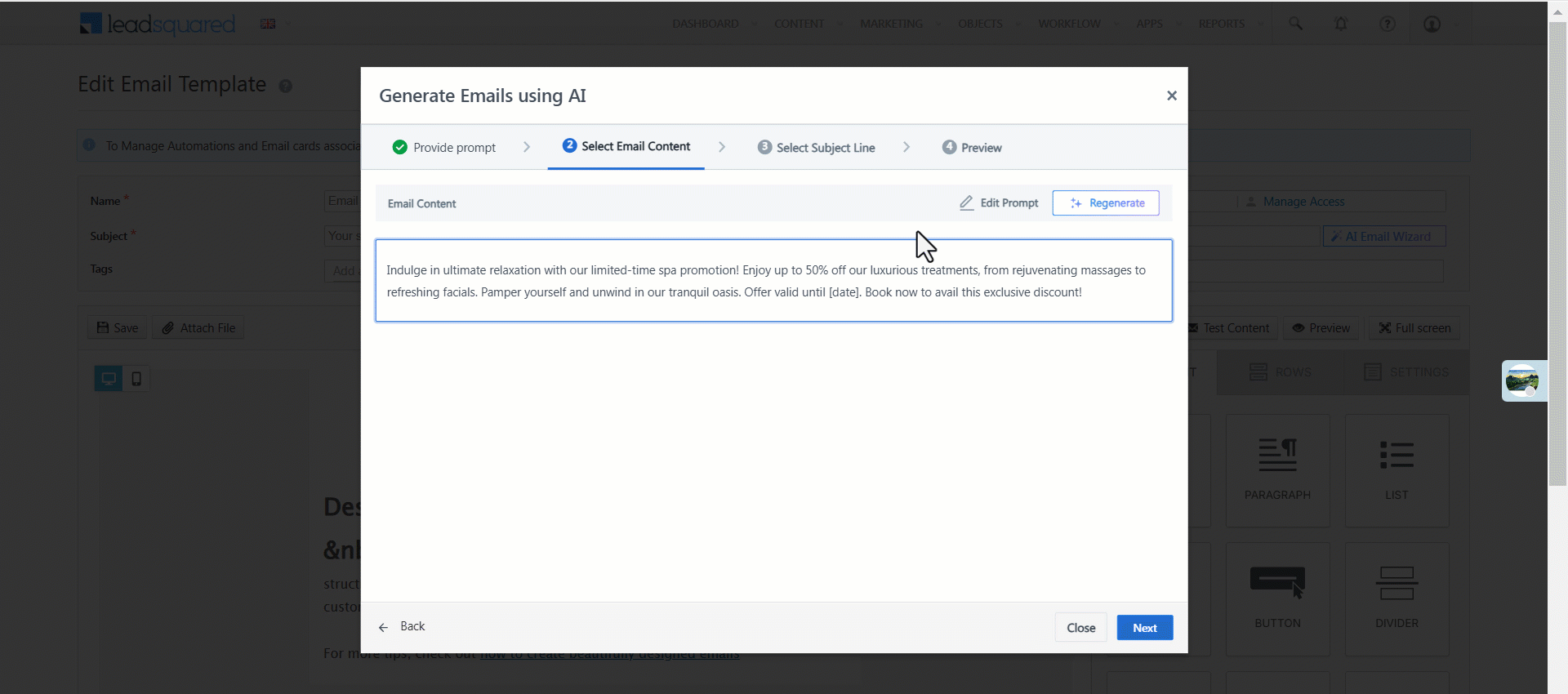 Leadsquared - GenAI in Emails