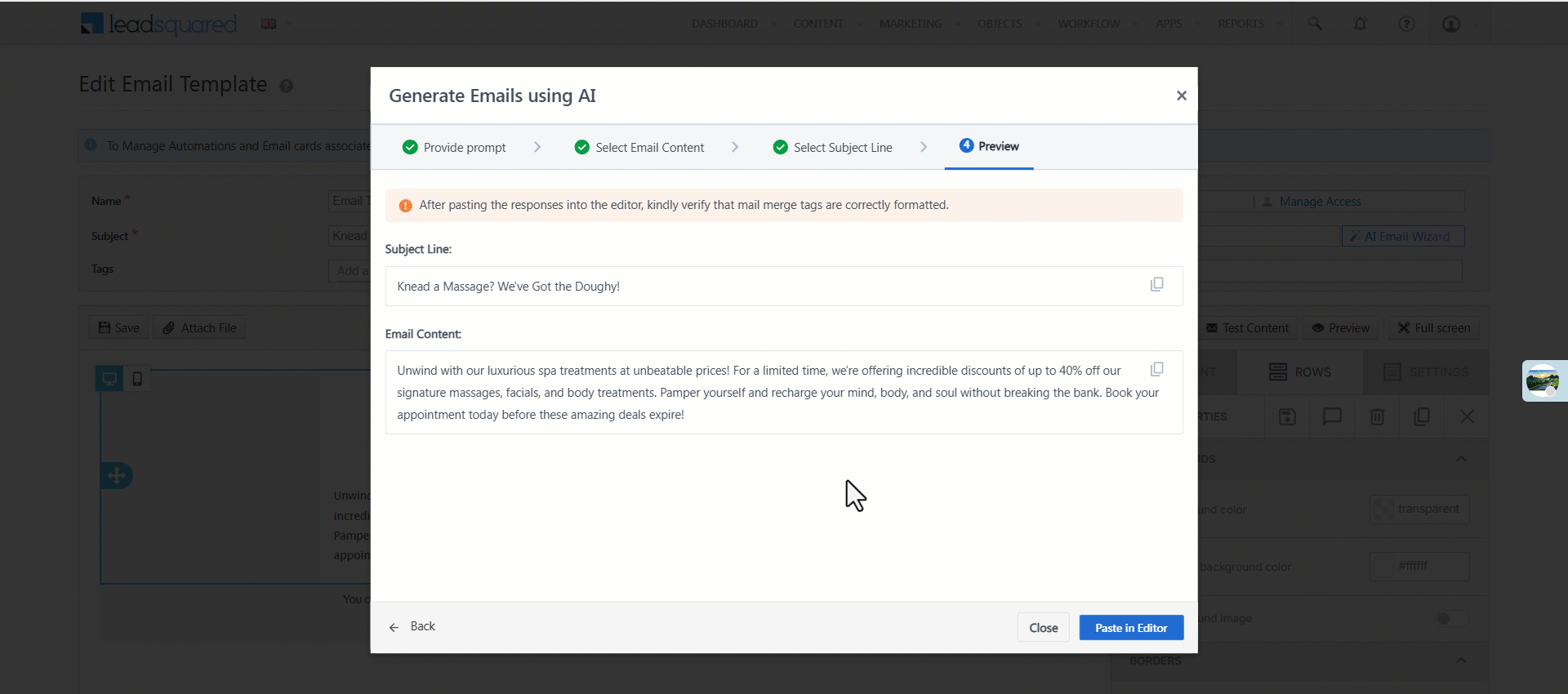 Leadsquared - GenAI in Emails