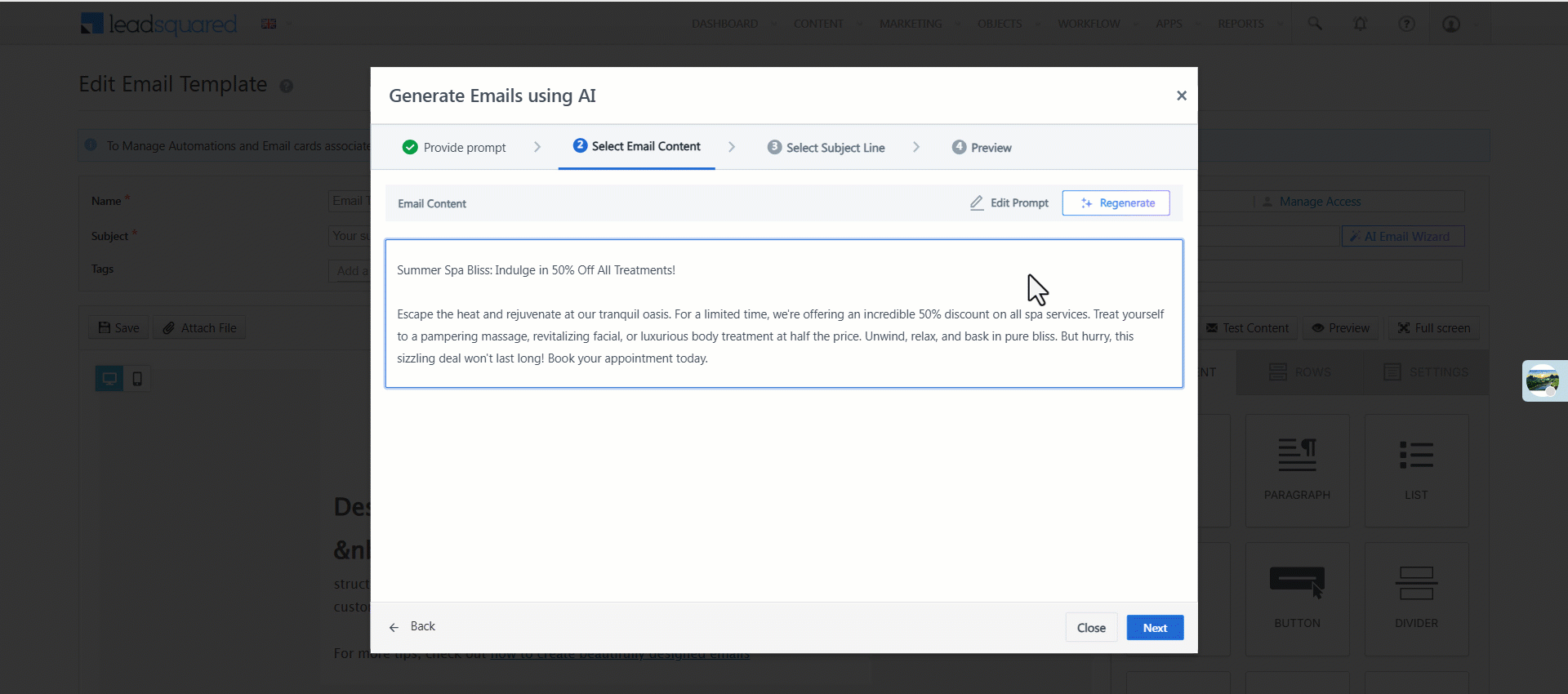 Leadsquared - GenAI in Emails