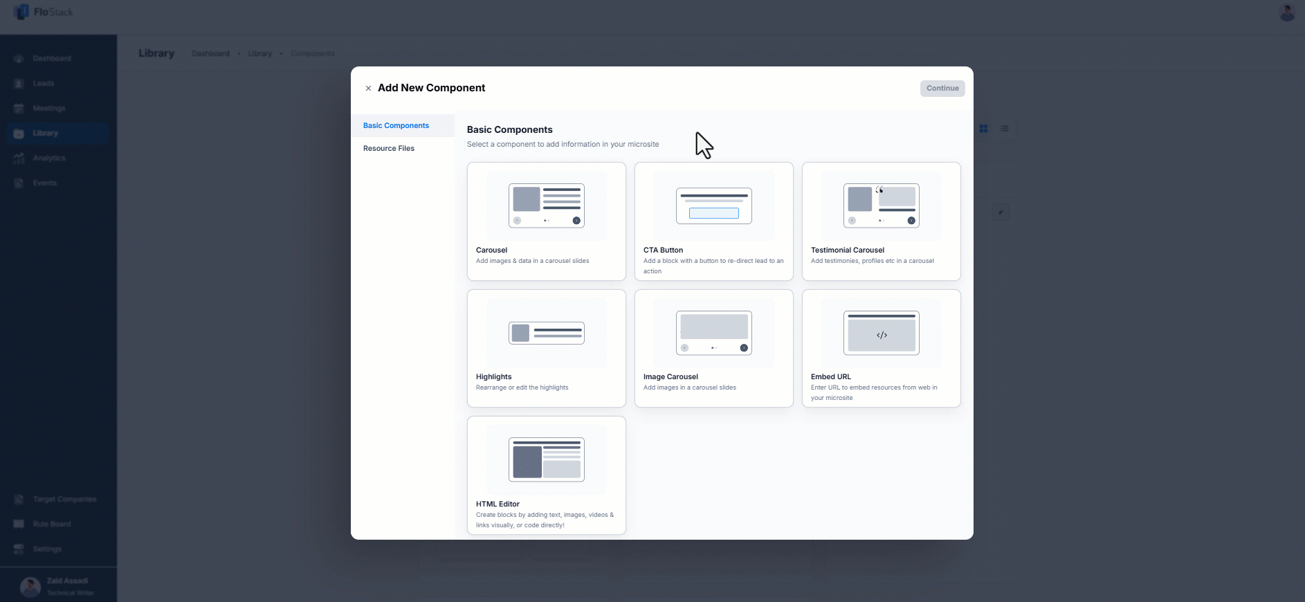 add microsite components on flostack