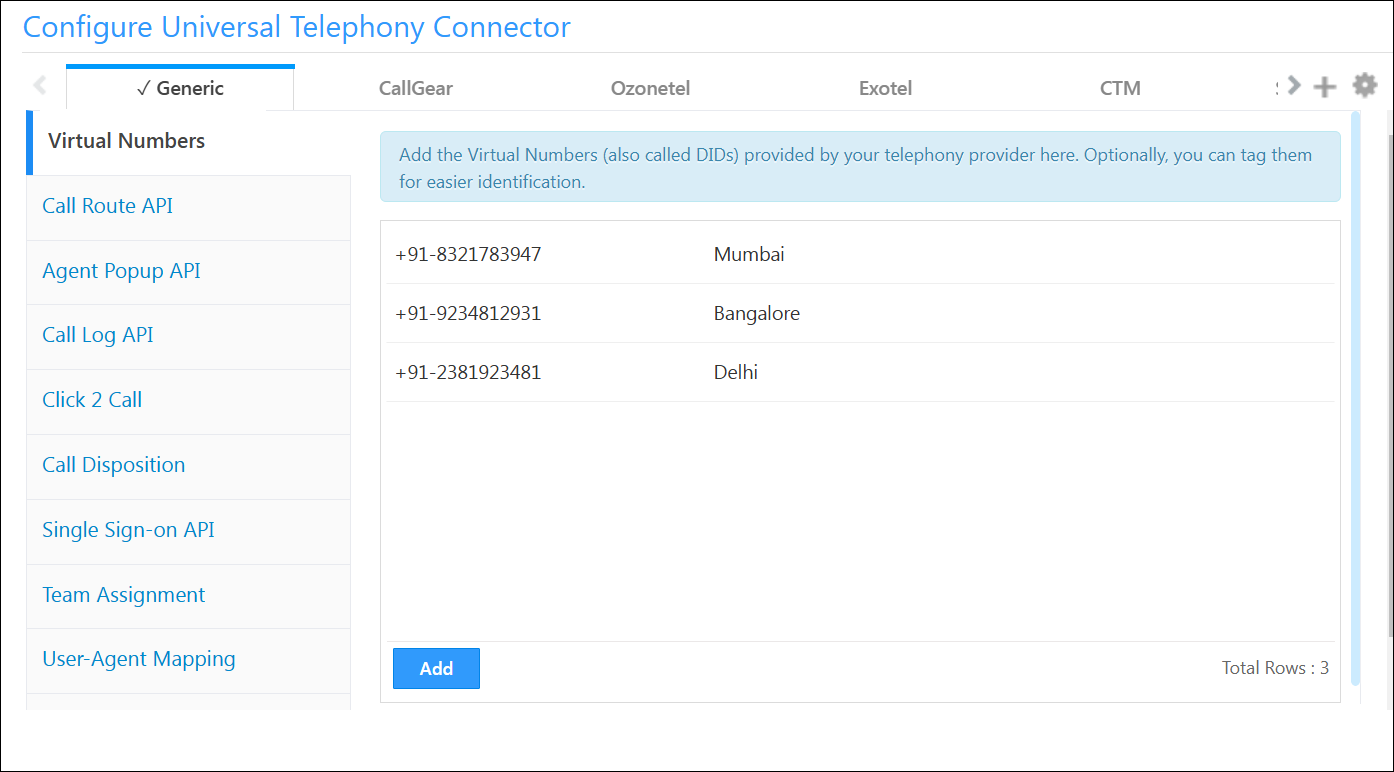 Telephony virtual number filter