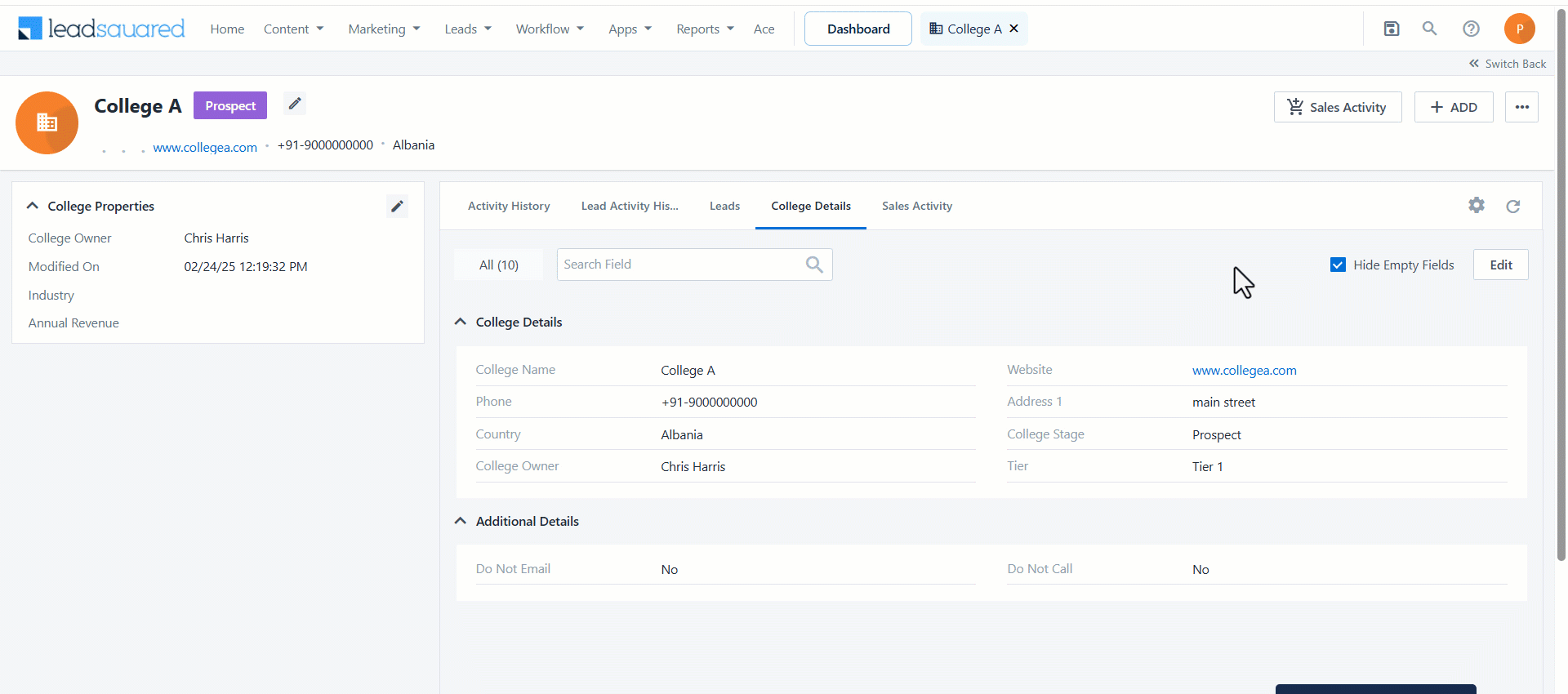 Leadsquared - Account Details