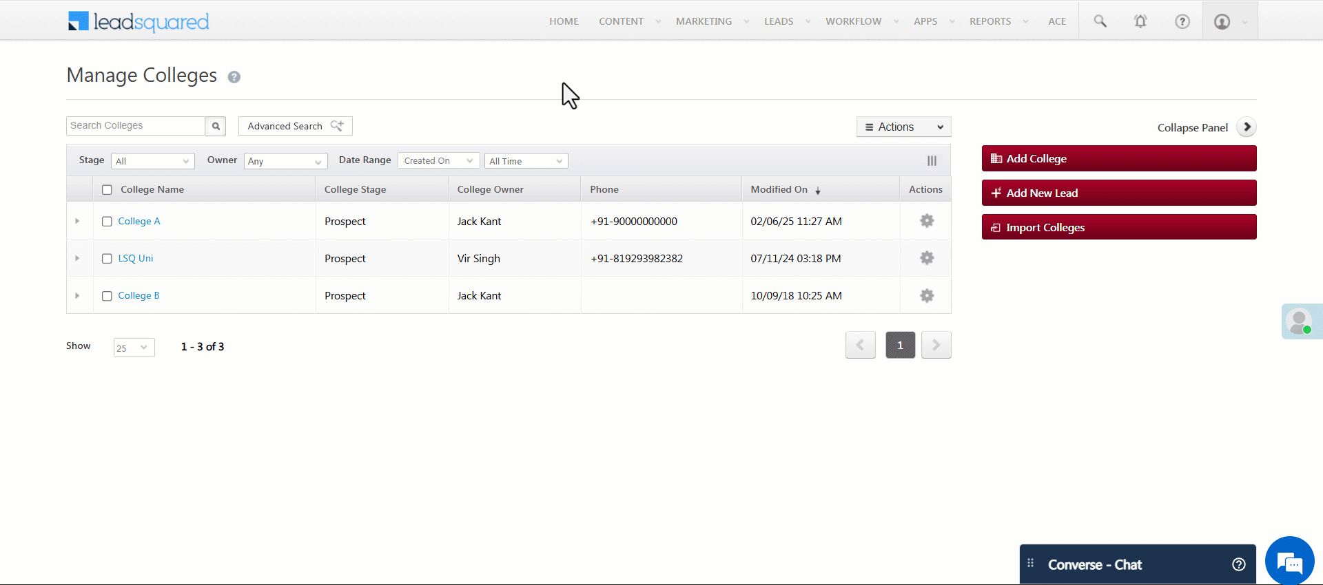 Leadsquared - Post Activities on Accounts