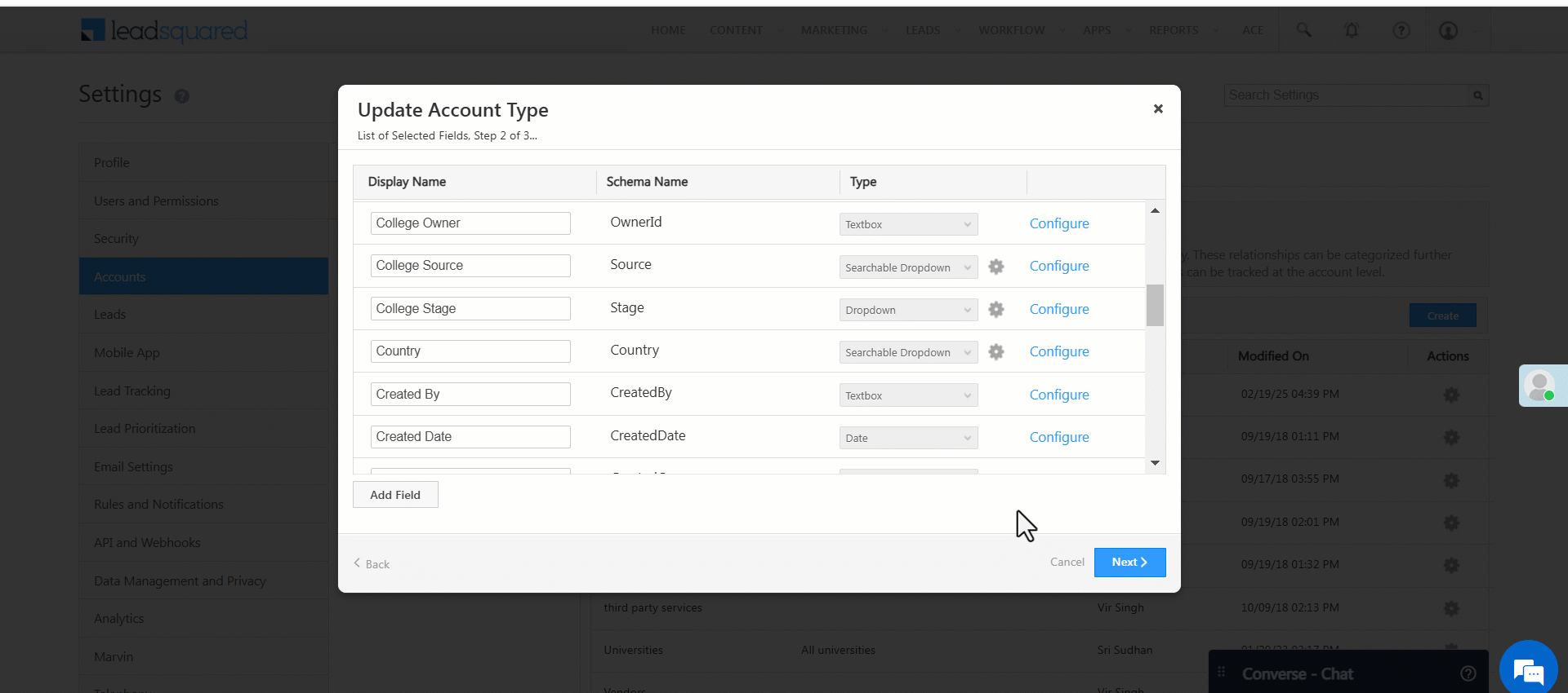 Leadsquared - Account Settings