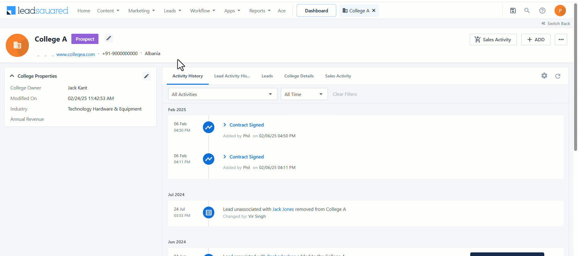 Leadsquared - Account Details