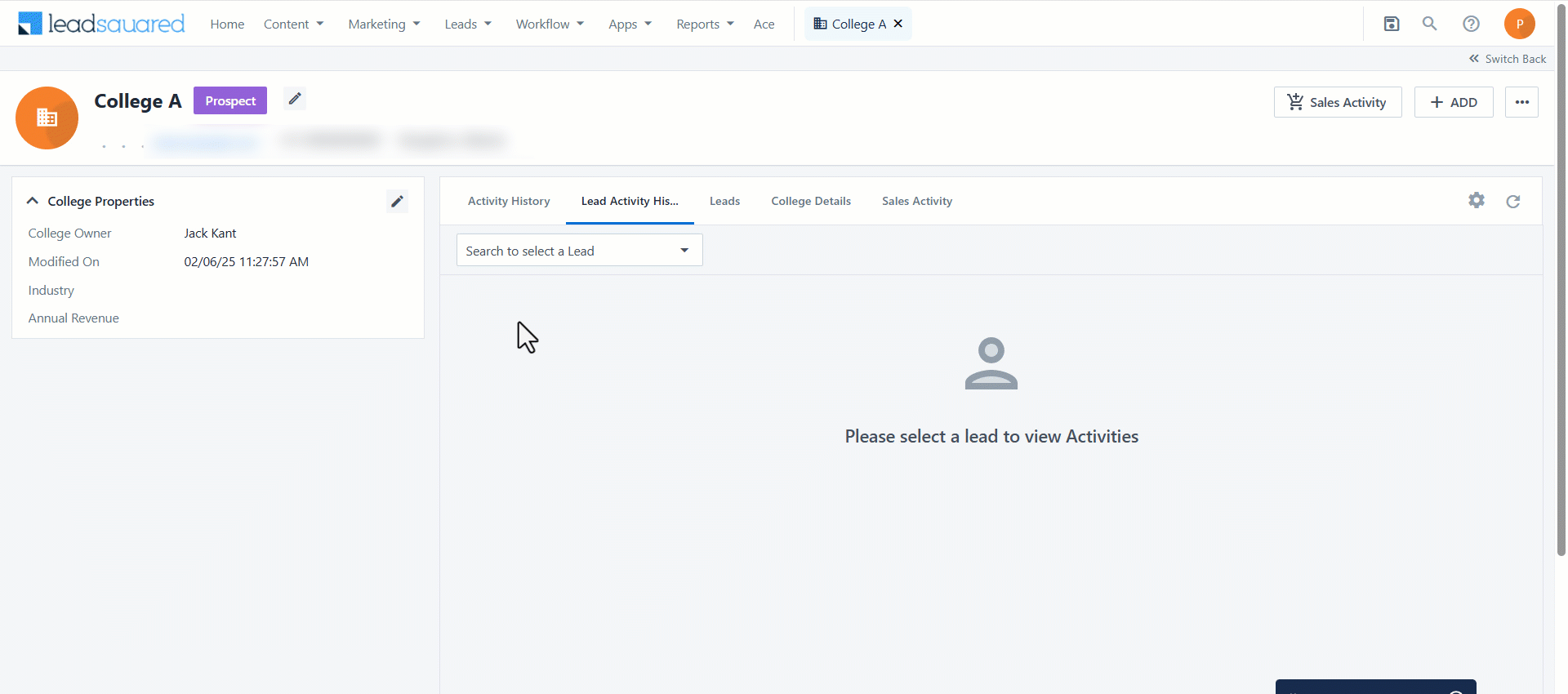 Leadsquared - Account Details