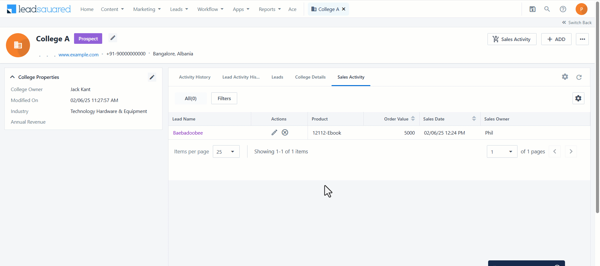Leadsquared - Account Details