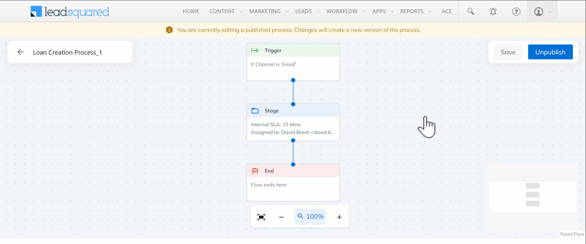 LeadSquared Service CRM Process Builder