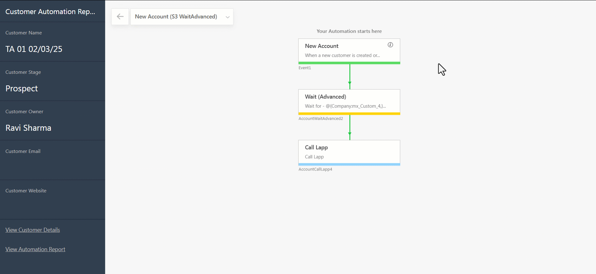 automation wait cards mail merge report