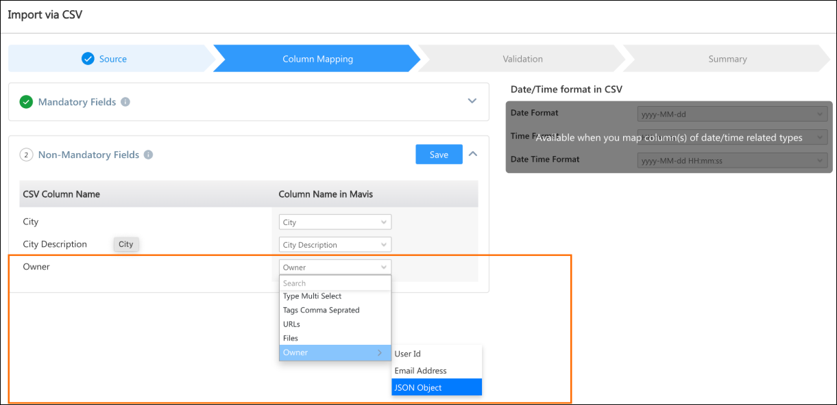 User Lookup Column Support for Bulk Import