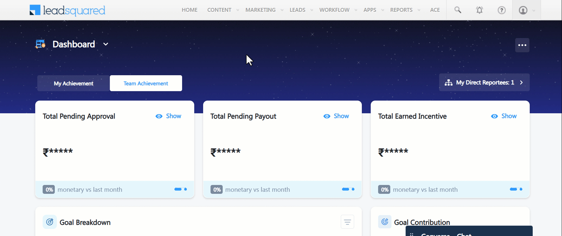 enable or disable ace dashboard