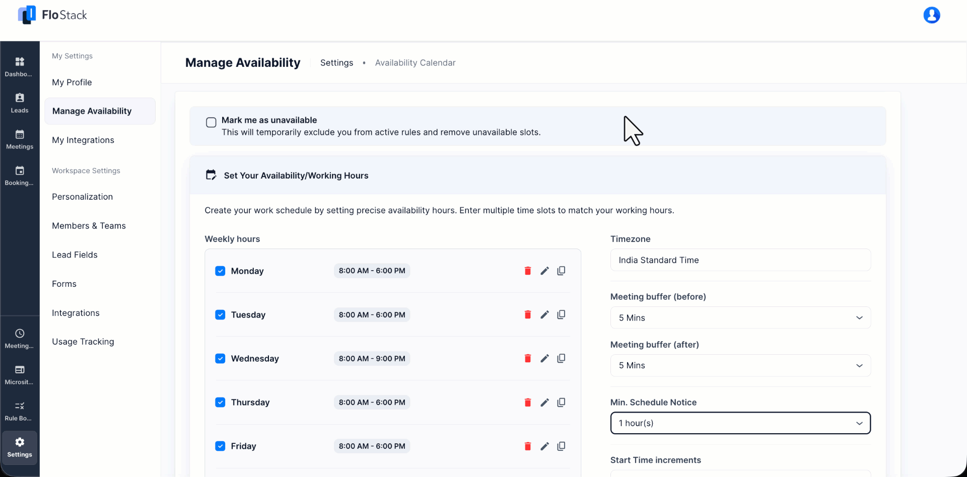 manage availability