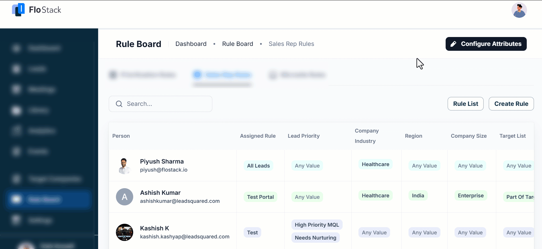 sales rep or routing rules
