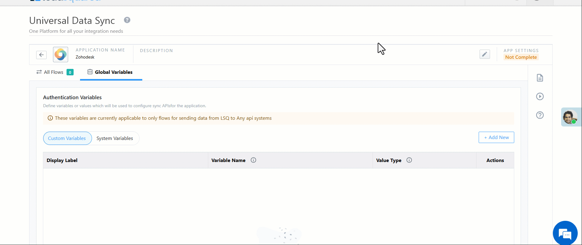 creating oauth variable in UDS