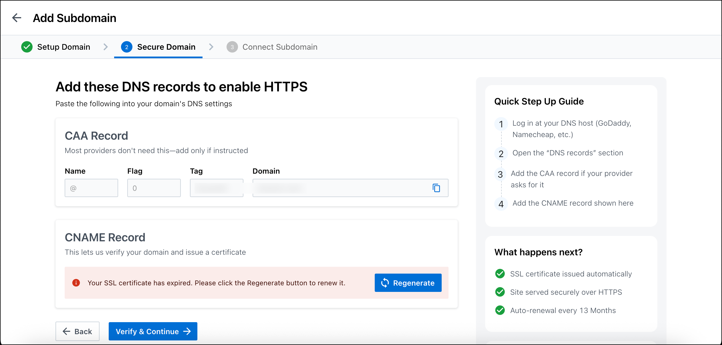 regenerate SSL certificate