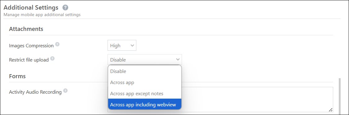 Leadsquared - Mobile App Additional Settings
