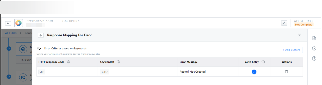uds create actions reponse mapping for error